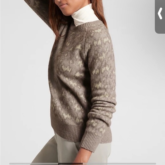 ATHLETA Hawthorn Textured Crew Sweater Sweater in Gray/Tan Size 2X - Picture 1 of 10